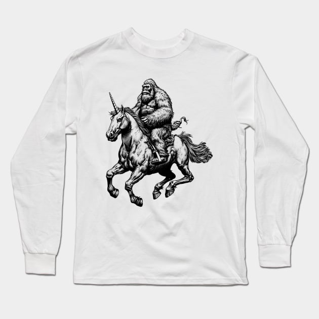 Bigfoot Unicorn shirt Long Sleeve T-Shirt by Alan'sTeeParty